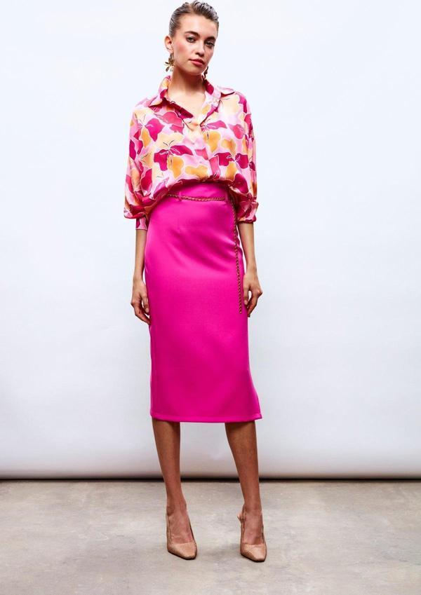 Zincir Kemerli Kalem Etek - Fuşya - Image 1