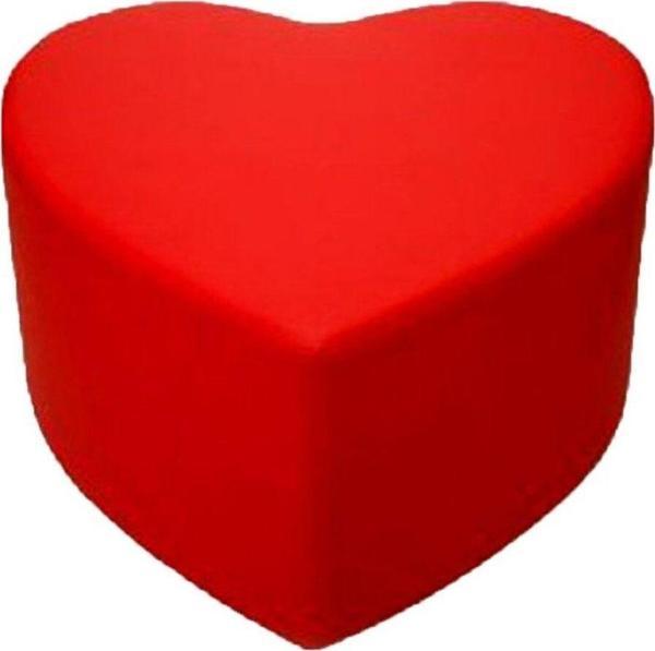 Dekormila  Obi Kırmızı Deri Kalp Ofis Puf - Image 1