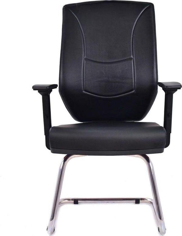 Dekormila Prag Siyah Deri Misafir Koltuğu Ofis Koltuğu - Image 1