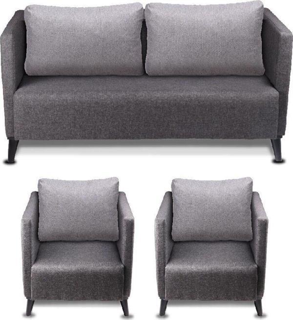 Dekormila Grey Üçlü Bekleme Koltuk Takimı - Image 1