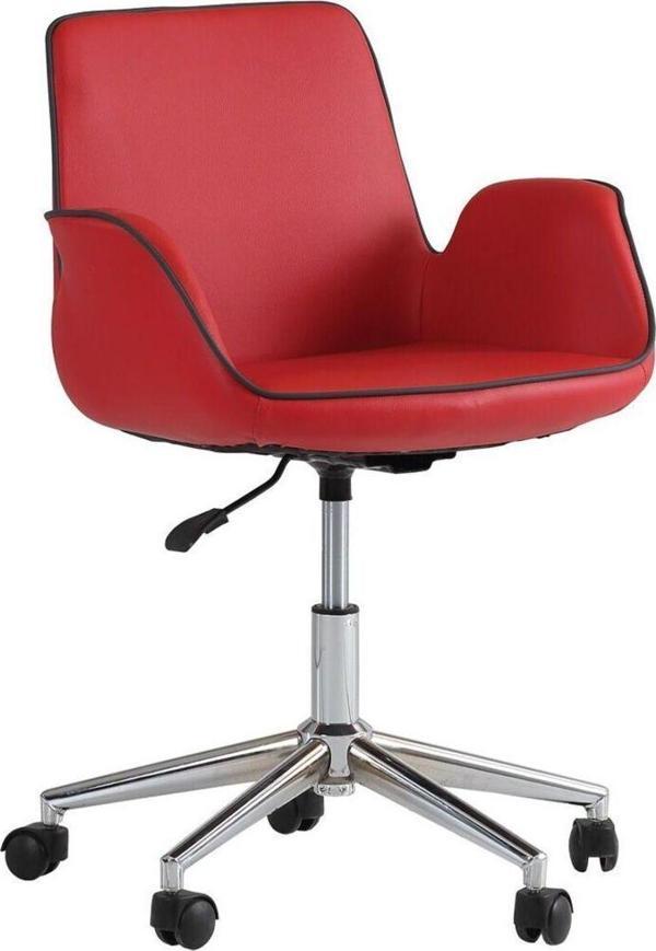 Dekormila F-303 Kırmızı Deri Çalışma Koltuğu - Image 1