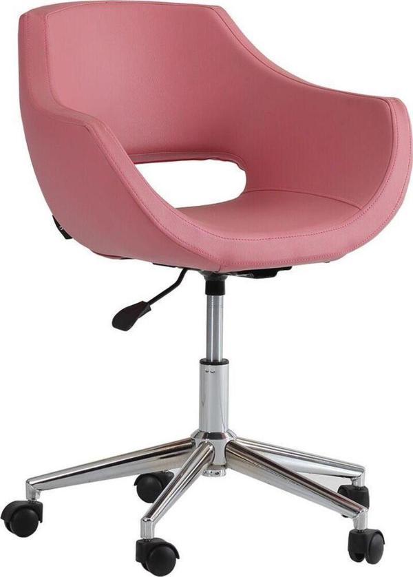 Dekormila K-01 Pembe Deri Çalışma Koltuğu - Image 1