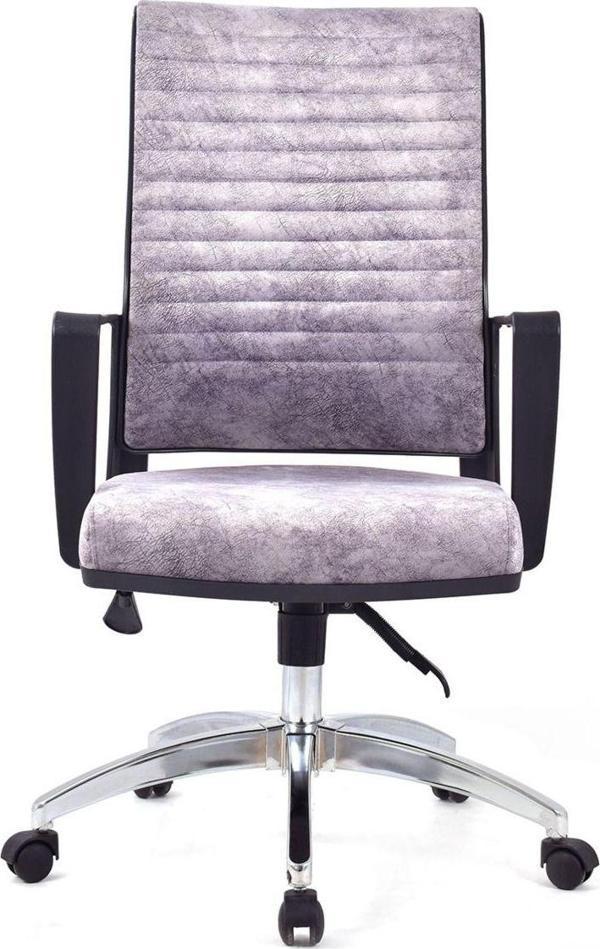 Dekormila Magenta Gri Deri Çalışma Koltuğu Ofis Koltuğu Büro Koltuğu Ofis Sandalyesi - Image 1