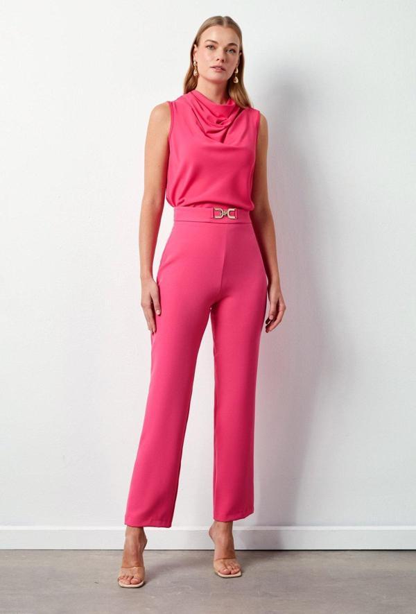 Aksesuar Detaylı Pantolon - Pembe - Image 1