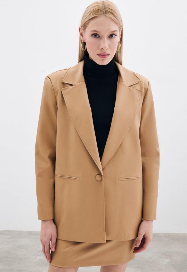 Salaş Deri Ceket - Bej - Image 1