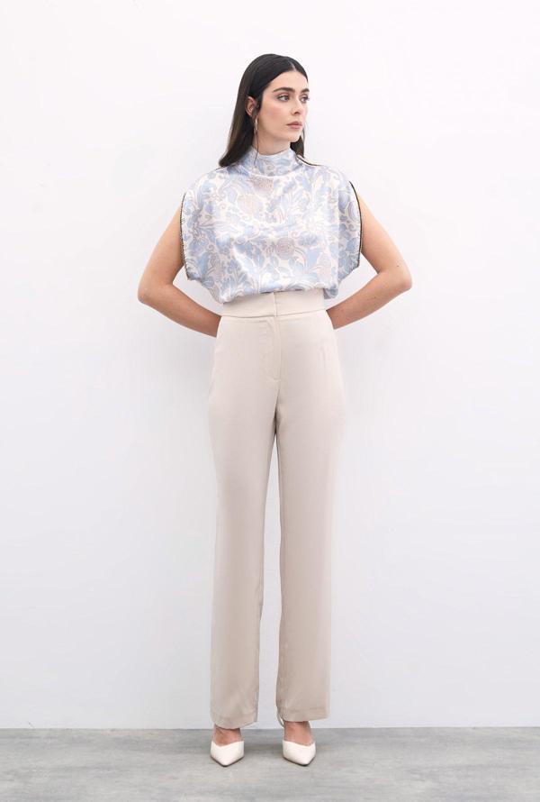 Klasik Düz Pantolon - Bej - Image 1