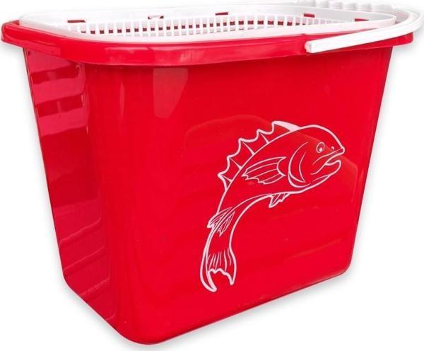 Fishack Süzgeçli Balıkçı Kovası 15 lt Kırmızı Kod 179 - Image 1