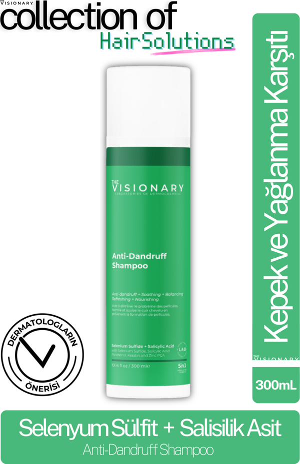 The Visionary Selenyum Sülfit, Salisilik Asit ve Keratin içeren Kepek ve Yağlanma Karşıtı Şampuan 300 mL - Image 1