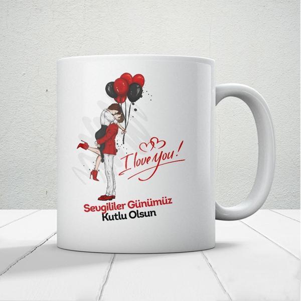 Sevgililer Günümüz Kutlu Olsun Baskılı Kupa Bardak Mod13 - Image 1