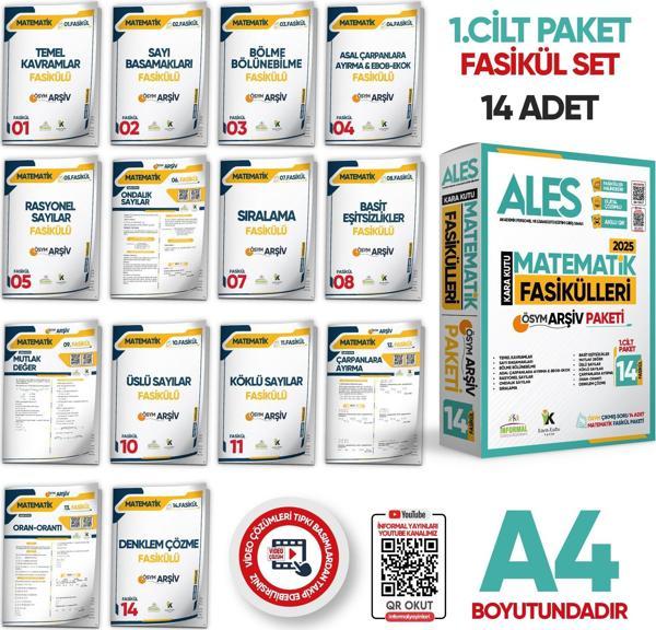 2025 ALES MATEMATİK Kara Kutu 1.Cilt Fasikül SETİ (14lü) ÖSYM Çıkmış Soru Bankası Çözümlü PAKET - Karakutu Yayınları - Image 1