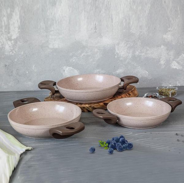 Gülsan Safran 3 Parça Granit Tava Seti Sahan Set - Image 1