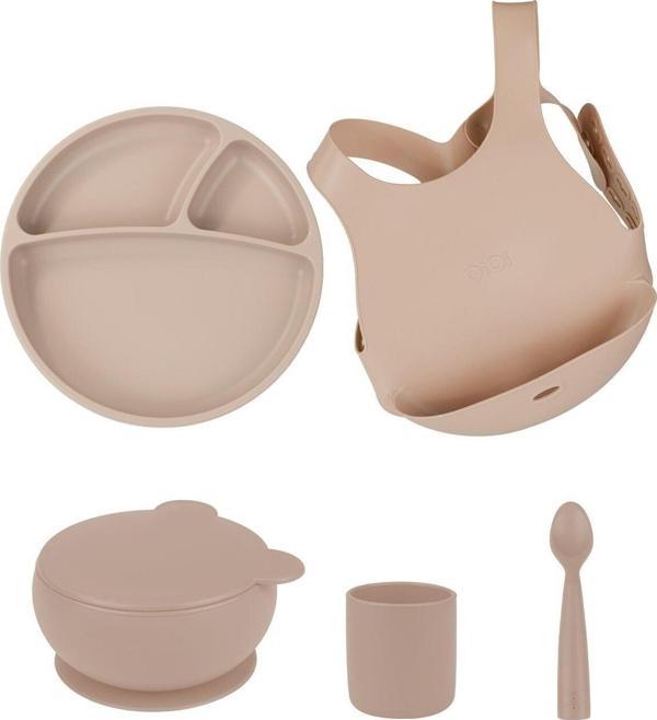 Oioi Silikon Beslenme Seti 5'Li - Bubble Beige - Image 1