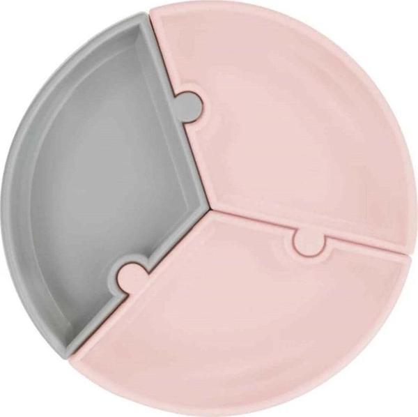 Oioi Onl Puzzle Vakum Tabanlı Silikon Tabak Pinky Pink Lucest Yeni - Image 1