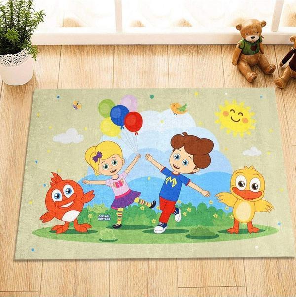 Sevimli Dostlar Oda Oyun Halısı Gökyüzü Orjinal Lisanslı 100Cm - 140Cm - Image 1