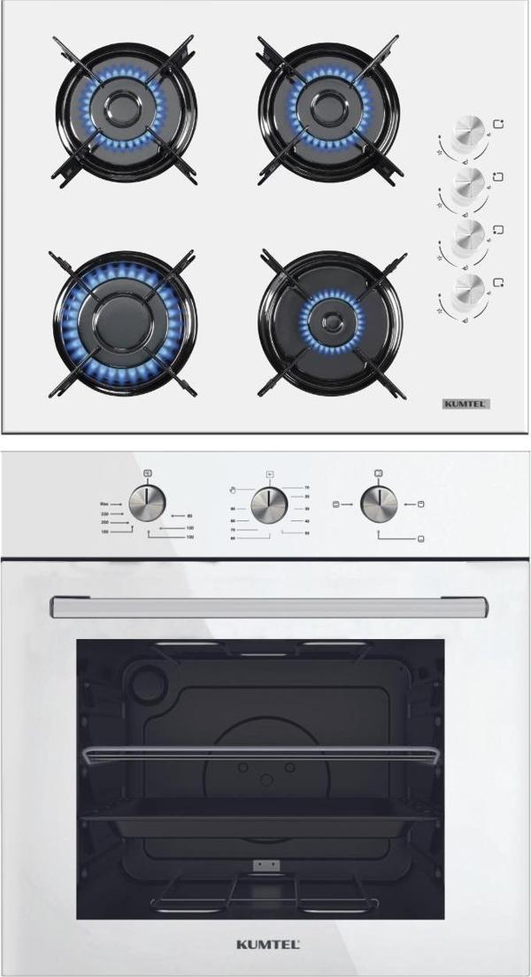 Kumtel 2\'li Beyaz Ankastre Set (Ocak-Fırın) - Image 1