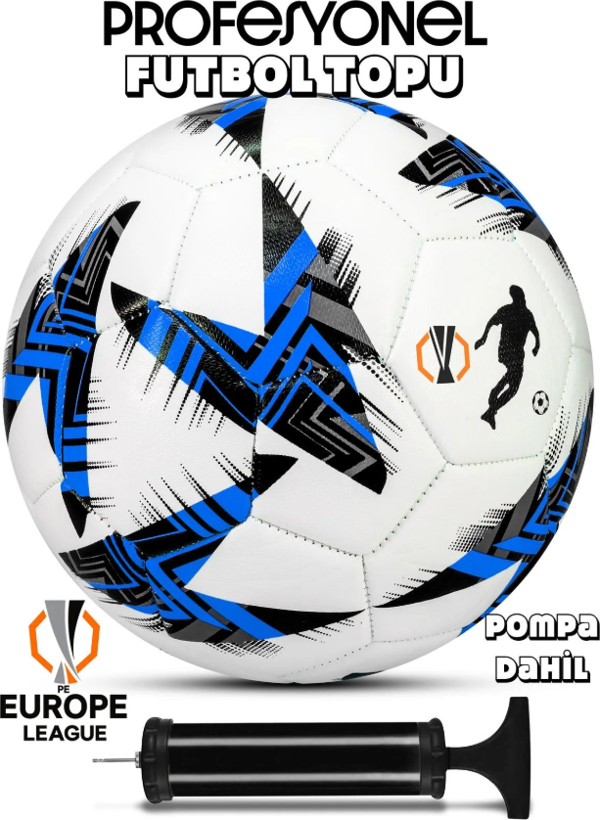Futbol Topu - Dayanıklı Sert Zemin ve Halı Saha İçin Mükemmel Performans ( Mavi - Pompalı Set ) - Image 1