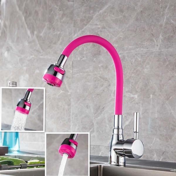 Oynar Başlıklı Tasarruflu Kubar Musluk Borusu ve Başlığı Pembe-Findit - Image 1