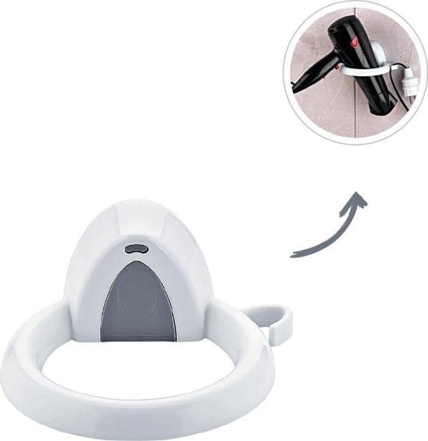 PLASTİK SAÇ KURUTUCU - FÖN MAKİNE ASKISI YAPIŞKANLI - DUVARA MONTE-Findit - Image 1
