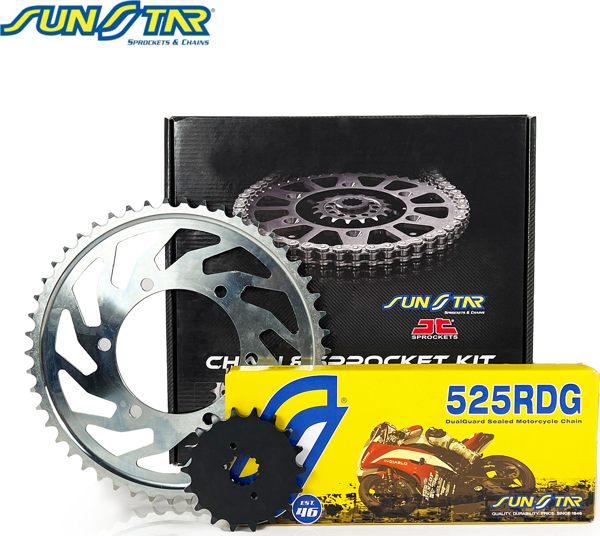 Sunstar Zincir Dişli Seti Ktm Super Duke R / Gt (1290 Cc)  (2014-2020) / Zincir : Sunstar 525Rdg (Çelik)-112 / Dişli: Sunstar (17T) - Jt (38T) - Image 1