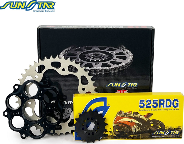 Sunstar Zincir Dişli Seti Ducatı Monster 1100 Abs (1100 Cc)  (2010-2011) / Zincir : Sunstar 525Rdg (Çelik)-104 / Dişli: Sunstar (15T) - Jt (39T) - Image 1