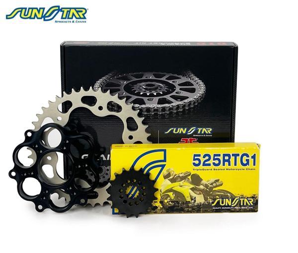 Sunstar Zincir Dişli Seti Ducatı 1098 / S (1100 Cc) (2007-2008) / Zincir : Sunstar 525Rtg1 (Gold)-98 / Dişli: Sunstar (15T-39T) - Image 1