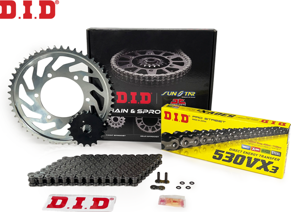 DID Zincir Dişli Seti Honda Vf C Magna (750 Cc)  (1996-2002) / Zincir : Dıd-530Vx3 (Çelik)-118 / Dişli: Sunstar (16T-40T) - Image 1