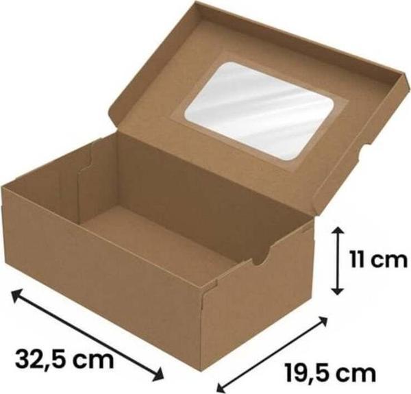 Packanya 32,5X19,5X11 - 50 Adet Pencereli Asetatlı Kendinden Kapaklı Ayakkabı Ve E Ticaret Karton Kutusu - Image 1