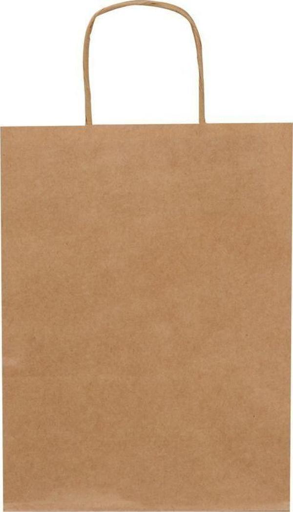Packanya 18X8X23-50 Adet Burgu Saplı Kraft Çanta - Image 1
