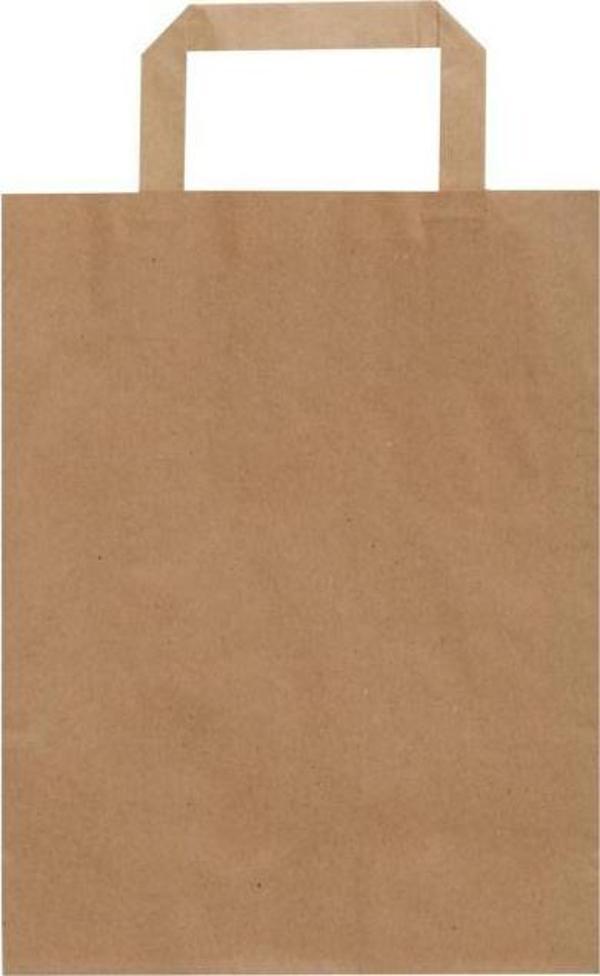 Packanya 22X27X10-200 Adet Düz Saplı Kraft Çanta - Image 1