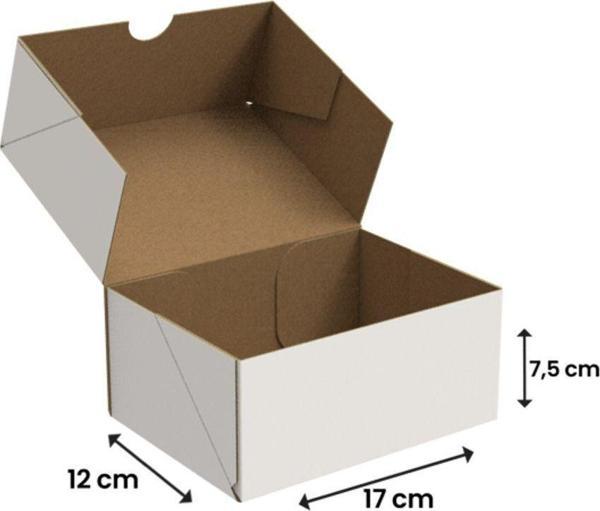 Packanya 17X12,5X7,5 - Beyaz Kesimli Karton Kutu - Internet Ve Kargo Kutusu - 50 Adet - Image 1