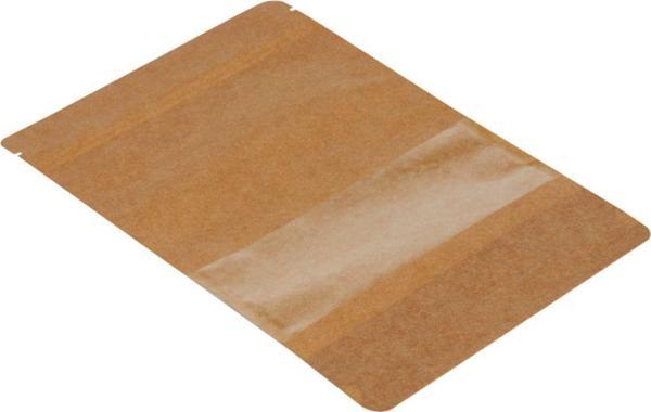 Packanya 20 Cm X 30 Cm 5 Cm -100 Adet Kraft Dar Pencereli Doypack - Image 1