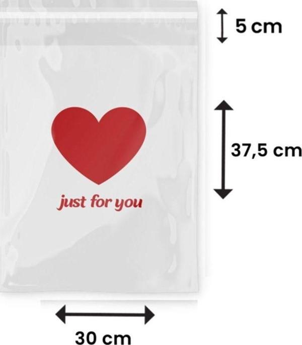 Packanya Just For You Baskılı - Beyaz Cepsiz Kargo Poşeti 30X37,5X5 - 1000 Adet - Image 1
