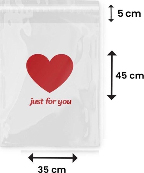 Packanya Just For You Baskılı - Beyaz Cepsiz Kargo Poşeti 35X45X5 - 1000 Adet - Image 1
