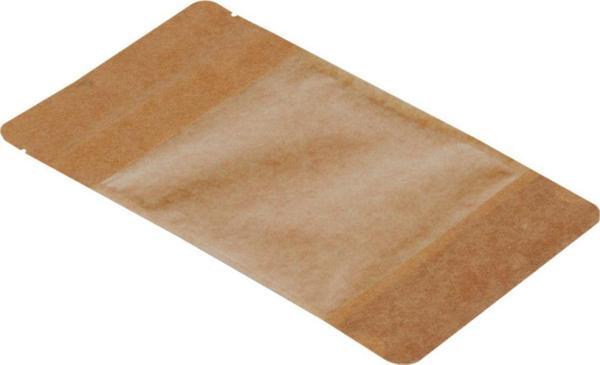 Packanya 13 Cm X 22,5 Cm 3,5 Cm -2000 Adet Kraft Geniş Pencereli Doypack - Image 1
