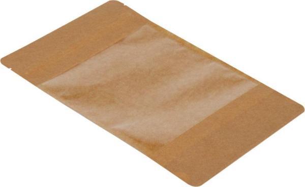 Packanya 16 Cm X 27 Cm 4 Cm -500 Adet Kraft Geniş Pencereli Doypack - Image 1