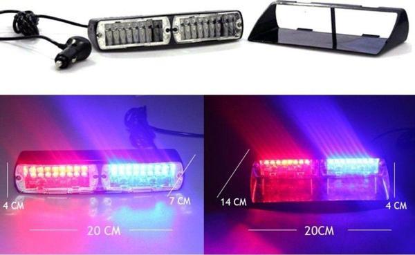 Flaş LED Uyumlu Çakarlı 16W Kırmızı-Mavi 8 Fonksiyonlu / Lapa176 - Image 1