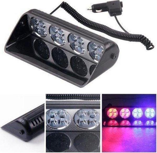 Cam İçi Uyumlu Çakar Lamba Uzaktan Kumandalı 16 LED 24W 12V Kırmız - Image 1