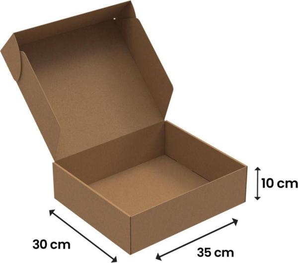 Packanya 35X30X10-50 Adet Kilitli E-Ticaret Karton Kargo Kutusu - Image 1