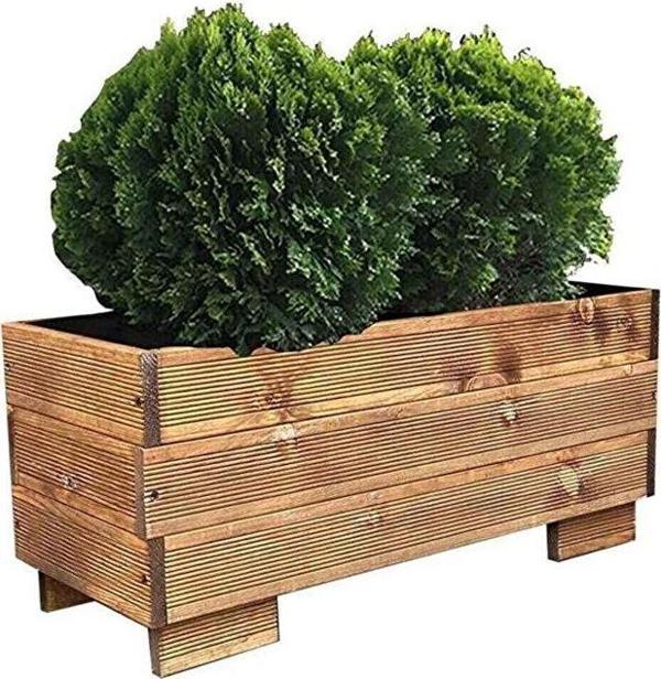 Pinoxi Doğal Ahşap Büyük Boy Salon Balkon Saksi Bahçe Çi̇Çekli̇K Saksi 29 cm X 74 cm X 32 cm - Image 1