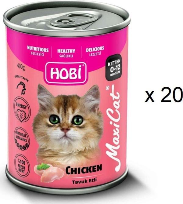 Hobi Maxicat Tavuklu Yavru Kedi Konservesi 400 Gr (20 Adet) - Image 1