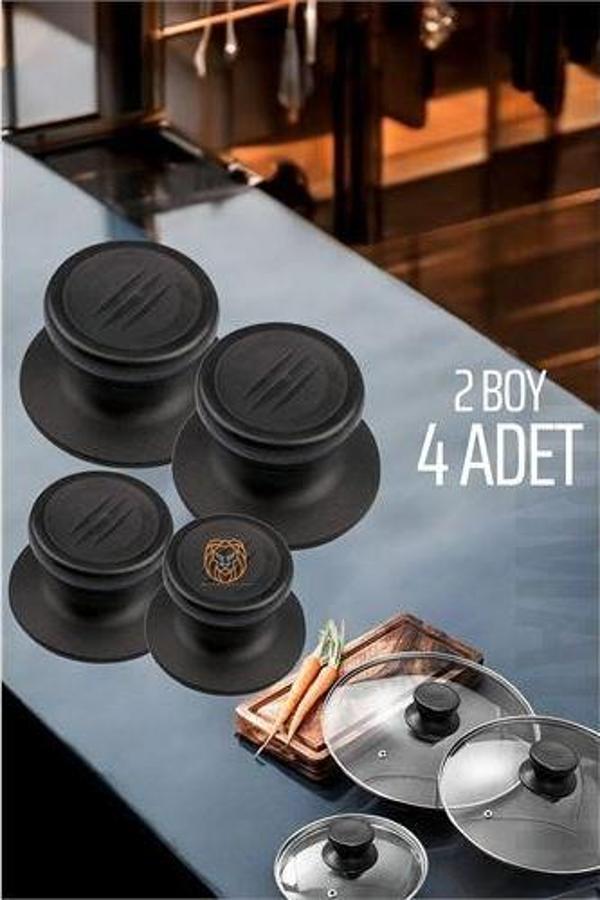 Tencere Tava Tepesi Tencere Tava Kapağı Tutucu 2 Boy 4 Adet - Image 1