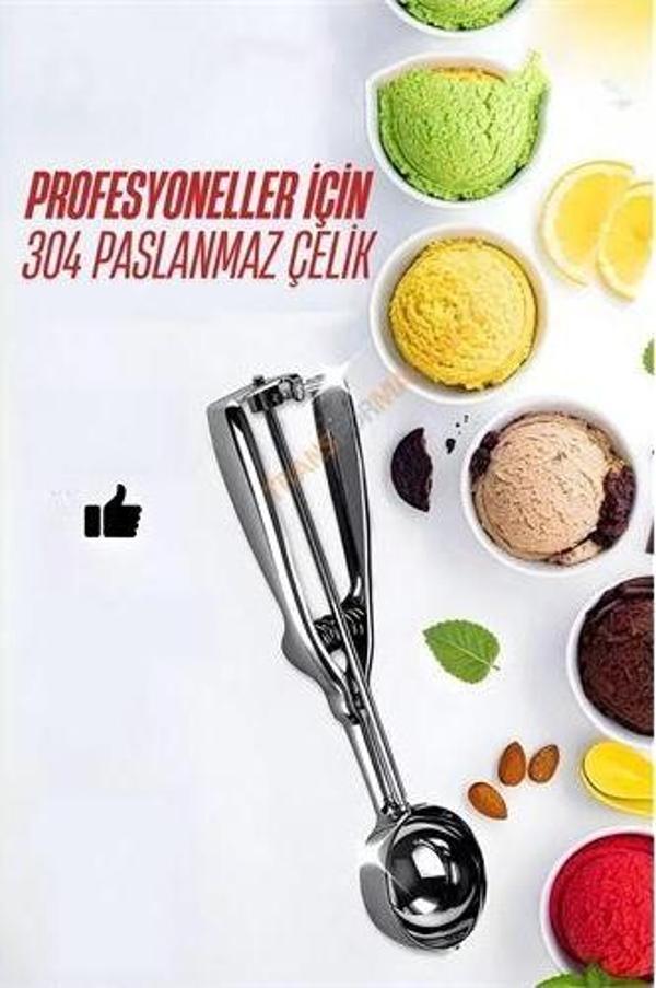 ModaCar Dondurma Kaşığı Dondurma Porsiyo Kaşığı Kurabiye Köfte Helva Porsiyonlama - Image 1