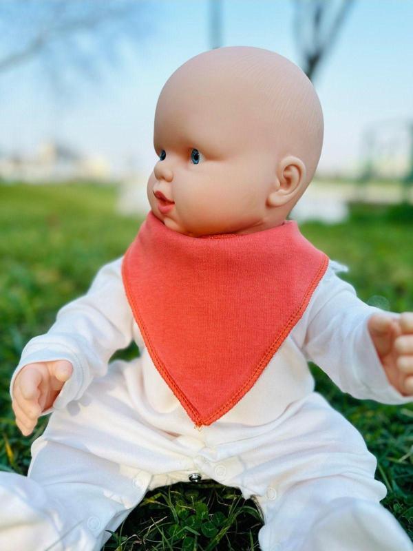 Kubbe Nar Çiçeği %100 Organik Pamuk Çift Katlı Örme Kumaş Çıtçıtlı Bebek Salya Önlük & Fular - Image 1