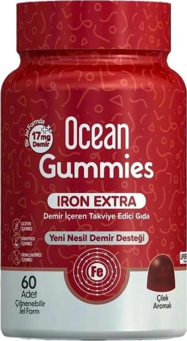 Ocean Gummies İron Extra 60 Çiğneme Formu - Image 1