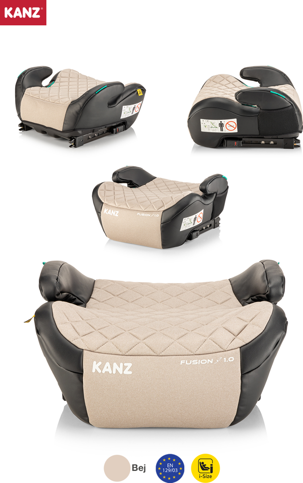 Kanz Fusion Emniyet Kemeri İle Kullanılabilen İsofixli Oto Koltuğu Yükselticisi Bej - Image 1