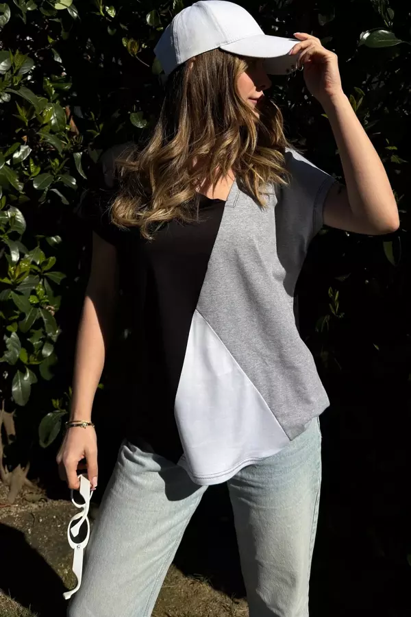 Blok Tasarım Salaş T-Shirt - Image 1