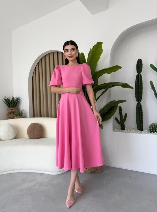 Pembe Balon Kol Elbise - Image 1