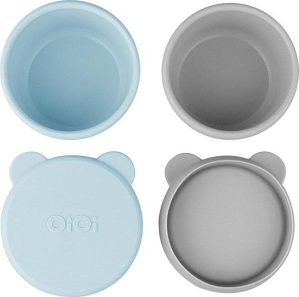 OiOi Silikon Kapaklı Mini Kase 2'li Mineral Blue/Gri - Image 1