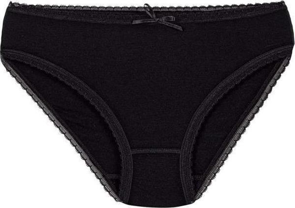 12 Adet Yıldız Bayan Bambu Dantelli Bikini Külot Siyah 3881 - Image 1