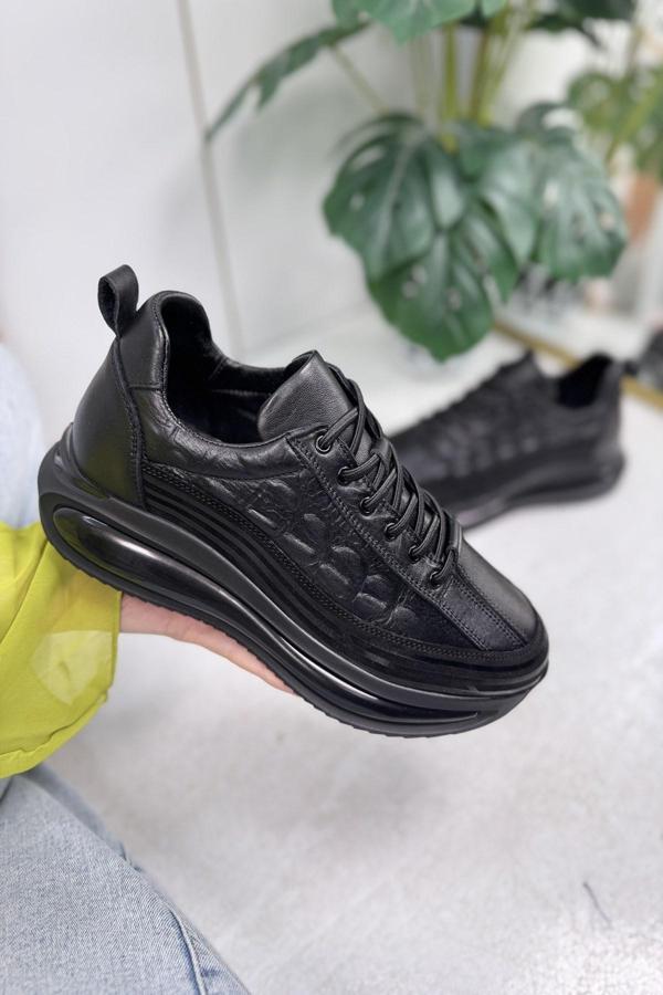 Günlük Erkek Ayakkabı Hakiki Deri Bağcıklı Yüksek Taban Süet ve Dikiş Detay Bilek Destek Sneaker 367 - Image 1